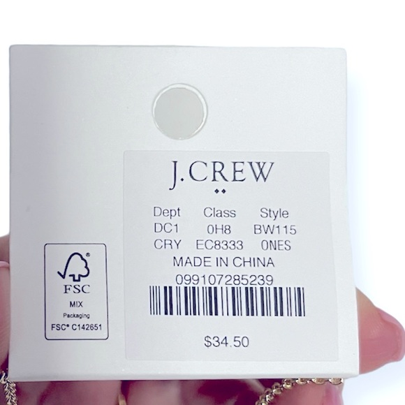 J. CREW Pave Heart Necklace Crystal CZ Heart Gold Plated Chain 16” 2” Extender - Picture 6 of 7